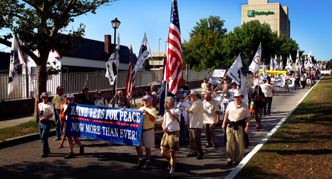 Veterans For Peace march through Portland, Maine